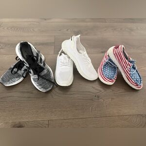 ❗️3 Pairs shoes kids size 4 and 4.5 Adidas- Hey Dudes- Pony